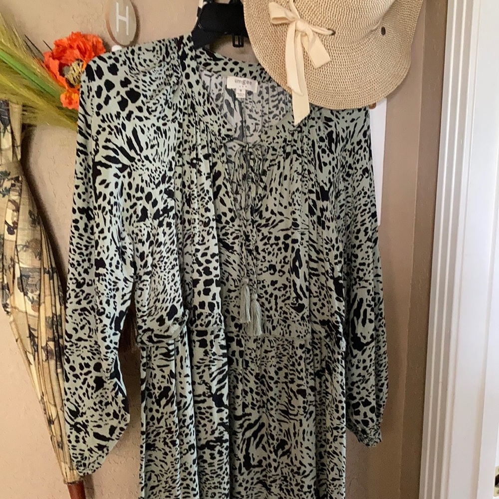Umgee sage animal print dress